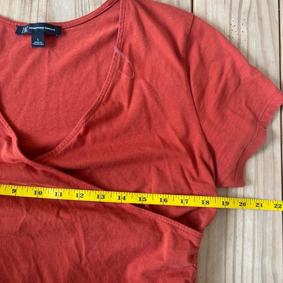 INC International Concepts Rust Wrap Blouse - Picture 7 of 8